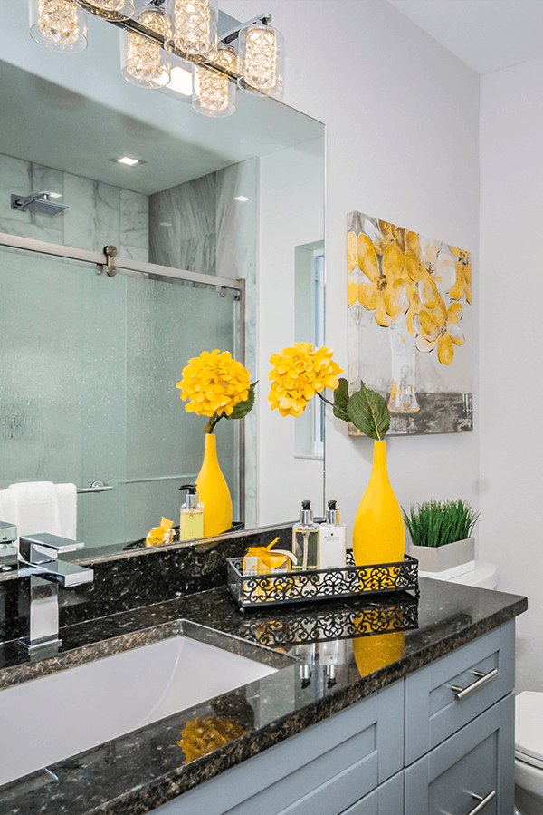 Pop of Yellow in the Bathroom