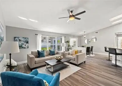 Lime Door Decor Staging for Windbrush Drive Family Room